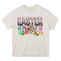 Cream Easter Day with rabbit Heavy Core Tee - HowdyJamesFarm