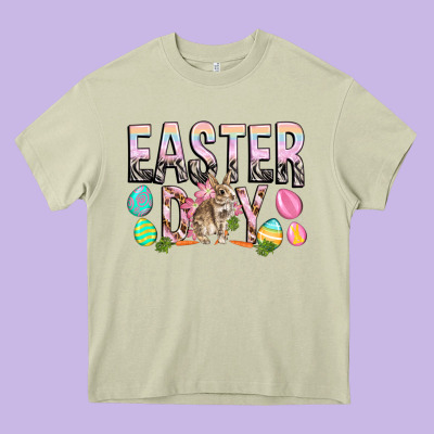 Easter Day With Rabbit Heavy Core Tee Designed By Howdyjamesfarm