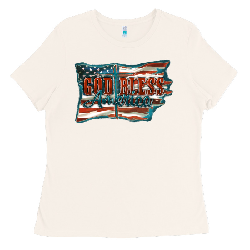 God Bless America Ladies Tee by FaDigitalArtStudio | Teevron