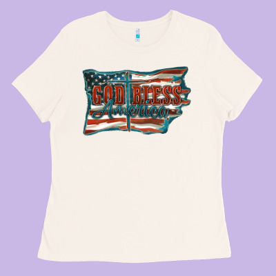 God Bless America Ladies Tee Designed By Fadigitalartstudio