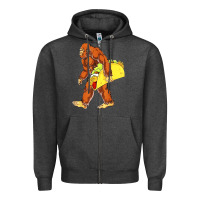 Charcoal Heather bigfoot carrying taco Zipper Hoodie - DesigneFamous