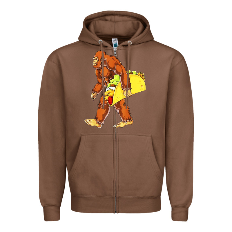 Bigfoot Carrying Taco Zipper Hoodie by DesigneFamous | Teevron