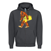 Smoke bigfoot carrying taco Zipper Hoodie - DesigneFamous