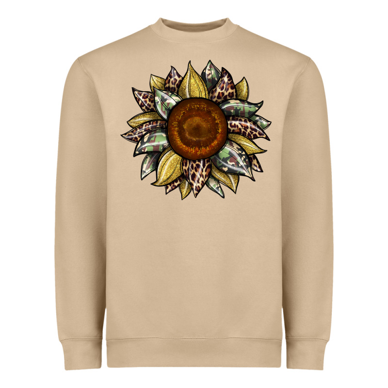 Sunflower Camouflage And Leopard 2 Heavyweight Sweatshirt by JahusDesignShop | Teevron
