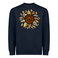 Navy sunflower camouflage and leopard 2 Heavyweight Sweatshirt - JahusDesignShop