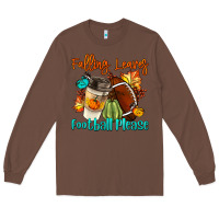 Chestnut Falling Leaves Football Please Long Sleeve Tee - LillyAllenDesigns