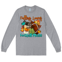 Heather Grey Falling Leaves Football Please Long Sleeve Tee - LillyAllenDesigns