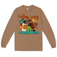 Toasted Coconut Falling Leaves Football Please Long Sleeve Tee - LillyAllenDesigns