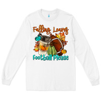 White Falling Leaves Football Please Long Sleeve Tee - LillyAllenDesigns