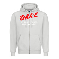 Dove Grey d a r e anti drugs Zipper Hoodie - DesigneFamous