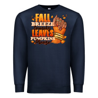 Navy Fall breeze crunchy leaves pumpkins please Premium Sweatshirt - RanaPortraitStore