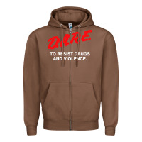 Chestnut d a r e anti drugs Zipper Hoodie - DesigneFamous