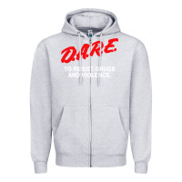 Heather Grey d a r e anti drugs Zipper Hoodie - DesigneFamous