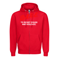 Red d a r e anti drugs Zipper Hoodie - DesigneFamous