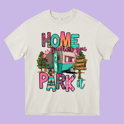 Home Is Where We Park It Heavy Core Tee Designed By Ranaportraitstore