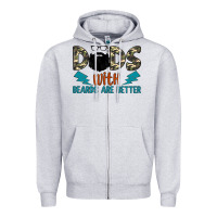 Heather Grey dads with beards are better Zipper Hoodie - JahusDesignShop