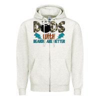Oatmeal Heather dads with beards are better Zipper Hoodie - JahusDesignShop