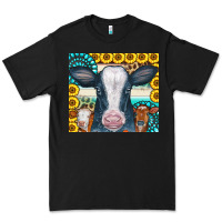 Black Cows Gemstone Sunflowers Tumbler Premium Tee - CowCowDesign