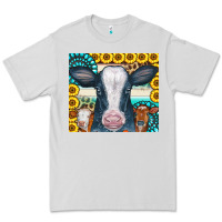 Dove Grey Cows Gemstone Sunflowers Tumbler Premium Tee - CowCowDesign