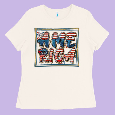 America Ladies Tee Designed By Fadigitalartstudio