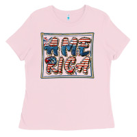 Bubblegum Pink America Ladies Tee - FaDigitalArtStudio