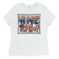 White America Ladies Tee - FaDigitalArtStudio