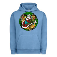 Pigment Pebble Blue Cowboy Christmas Urban Hoodie - RanaPortraitStore