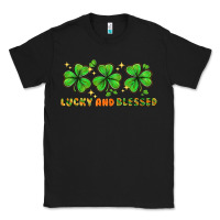 Black St. Patrick's Day lucky and blessed Classic Tee - HowdyJamesFarm