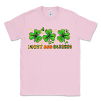 Bubblegum Pink St. Patrick's Day lucky and blessed Classic Tee - HowdyJamesFarm