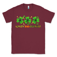 Burgundy St. Patrick's Day lucky and blessed Classic Tee - HowdyJamesFarm