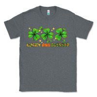 Charcoal Heather St. Patrick's Day lucky and blessed Classic Tee - HowdyJamesFarm