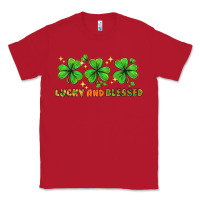 Red St. Patrick's Day lucky and blessed Classic Tee - HowdyJamesFarm