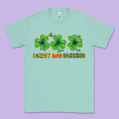 St. Patrick's Day Lucky And Blessed Classic Tee Designed By Howdyjamesfarm