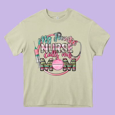 My Favorite Nurse Calls Me Mom Heavy Core Tee Designed By Cowgirlartshop