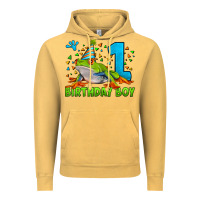 Vintage Mustard birthday boy frog age 1 Vintage Hoodie - LillyAllenDesigns
