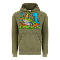 Vintage Olive birthday boy frog age 1 Vintage Hoodie - LillyAllenDesigns