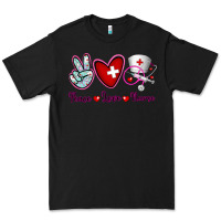 Black Peace Love Nurse Premium Tee - RanaPortraitStore