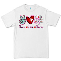 White Peace Love Nurse Premium Tee - RanaPortraitStore