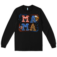 Black Army Veteran mama leopard frame 4th of July Long Sleeve Tee - LillyAllenDesigns