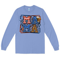 Colony Blue Army Veteran mama leopard frame 4th of July Long Sleeve Tee - LillyAllenDesigns