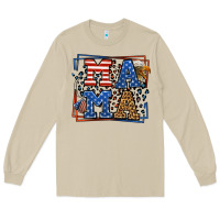 Mushroom Army Veteran mama leopard frame 4th of July Long Sleeve Tee - LillyAllenDesigns