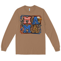 Toasted Coconut Army Veteran mama leopard frame 4th of July Long Sleeve Tee - LillyAllenDesigns