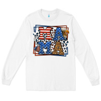 White Army Veteran mama leopard frame 4th of July Long Sleeve Tee - LillyAllenDesigns