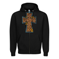 Black leopard sunflower cross Zipper Hoodie - JahusDesignShop