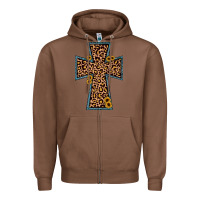 Chestnut leopard sunflower cross Zipper Hoodie - JahusDesignShop