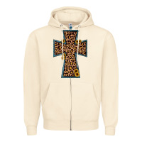 Sandshell leopard sunflower cross Zipper Hoodie - JahusDesignShop