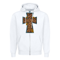 White leopard sunflower cross Zipper Hoodie - JahusDesignShop
