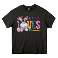 Asphalt Oh how he loves us Easter Day Heavy Core Tee - HowdyJamesFarm