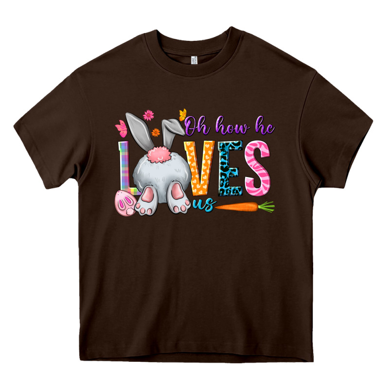 Oh How He Loves Us Easter Day Heavy Core Tee by HowdyJamesFarm | Teevron
