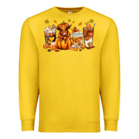 Lemon Fall Autumn cow pumpkin coffee cups Premium Sweatshirt - RanaPortraitStore